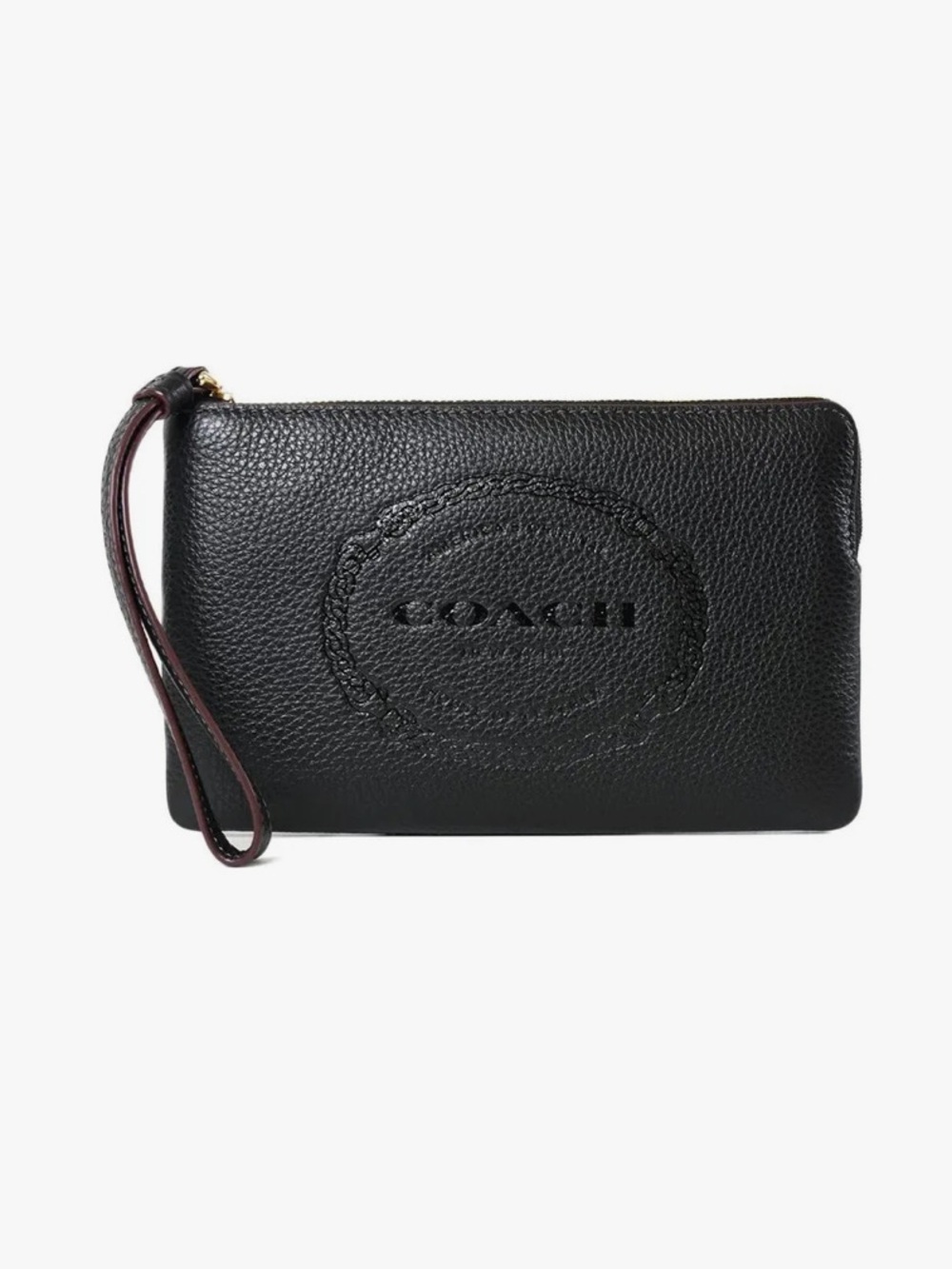 Coach Leather Wristlet - Black